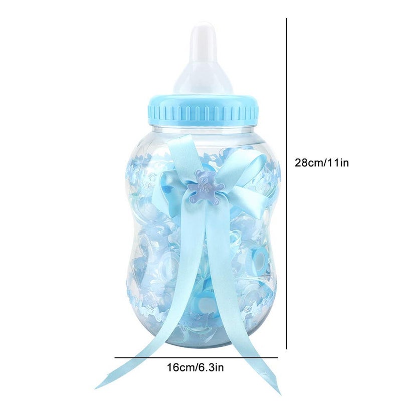 woobles Baby Candy Bottles, 30Pcs Mini Baby Bottles Cute Baby Feeding Bottle Candy Bottle with Ribbon and Bear, Candy Box for Favours, Sweets, Confetti, Gifts for Birthday/Party Favors(Blue) - Image 4